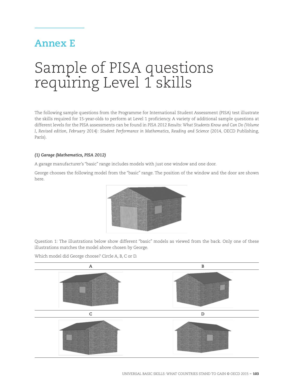 Contoh Soal PISA Level I